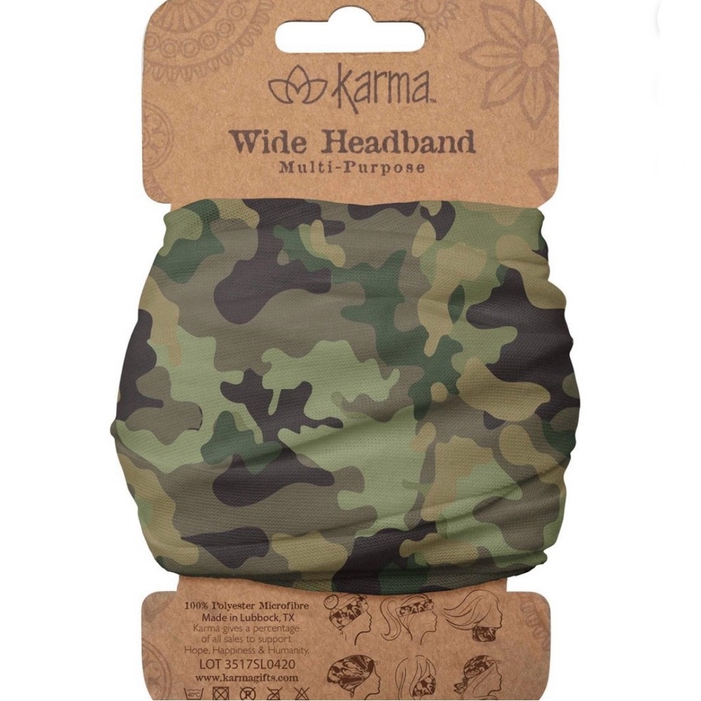 Karma Wide Green Camo Headband - #1043